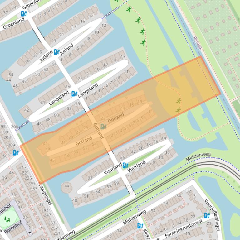 Kaart van postcodegebied 2548WG.