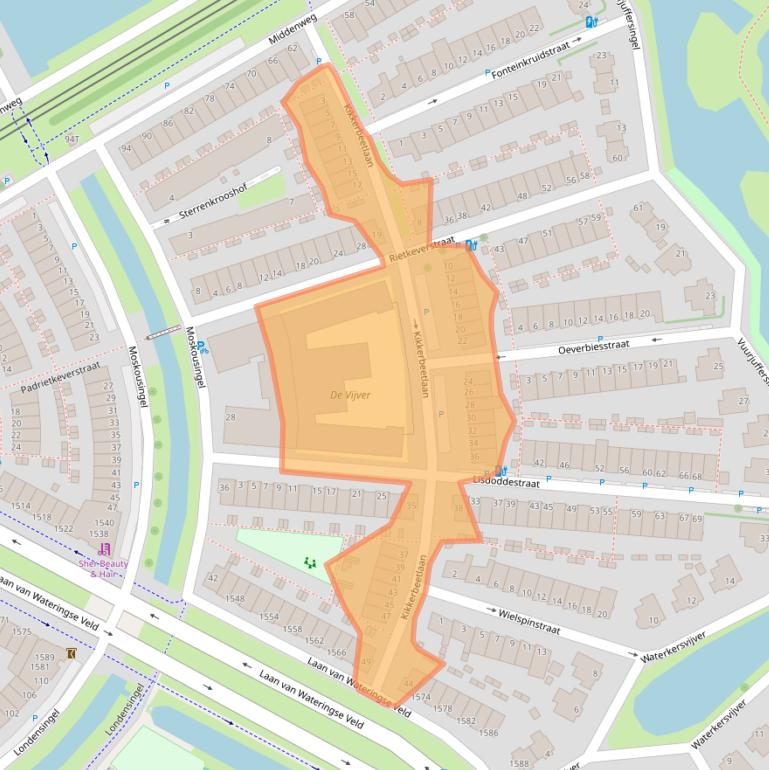 Kaart van postcodegebied 2548WJ.