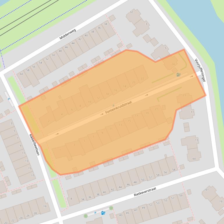 Kaart van postcodegebied 2548WL.