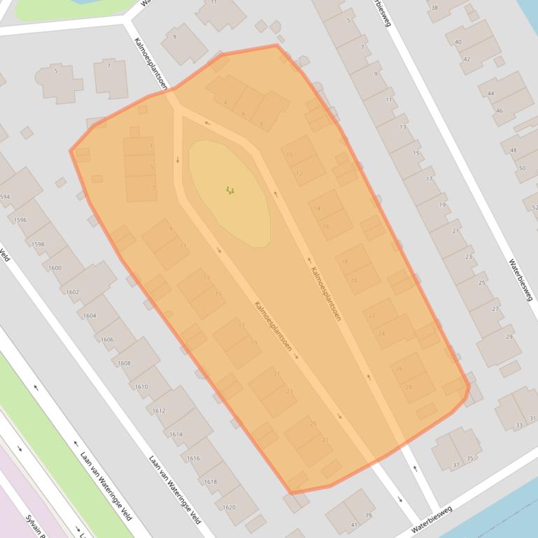 Kaart van postcodegebied 2548WV.