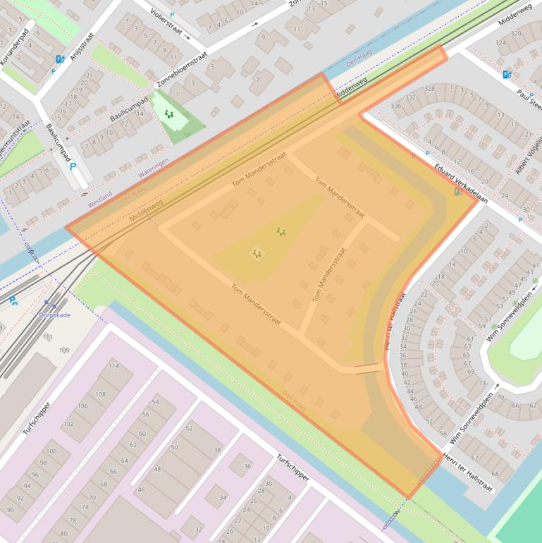 Kaart van postcodegebied 2548ZA.