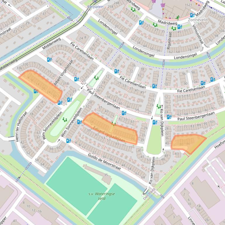 Kaart van postcodegebied 2548ZD.