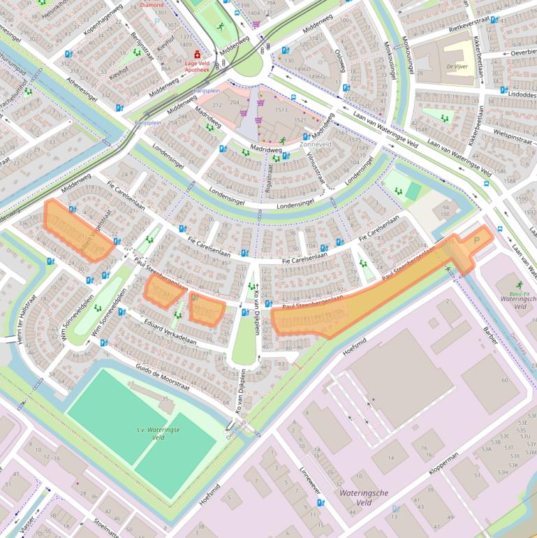 Kaart van postcodegebied 2548ZK.