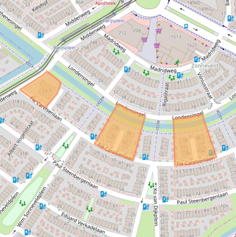 Kaart van postcodegebied 2548ZN.