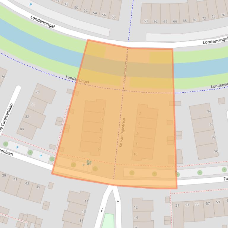 Kaart van postcodegebied 2548ZV.