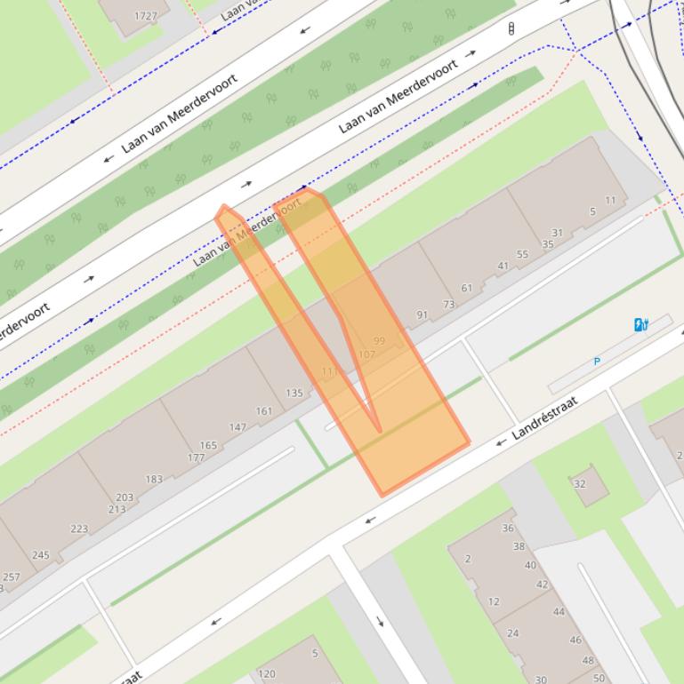 Kaart van postcodegebied 2551AC.