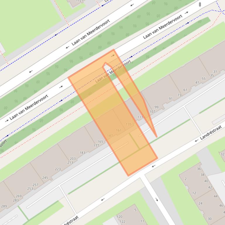 Kaart van postcodegebied 2551AD.