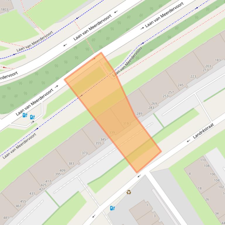 Kaart van postcodegebied 2551AK.