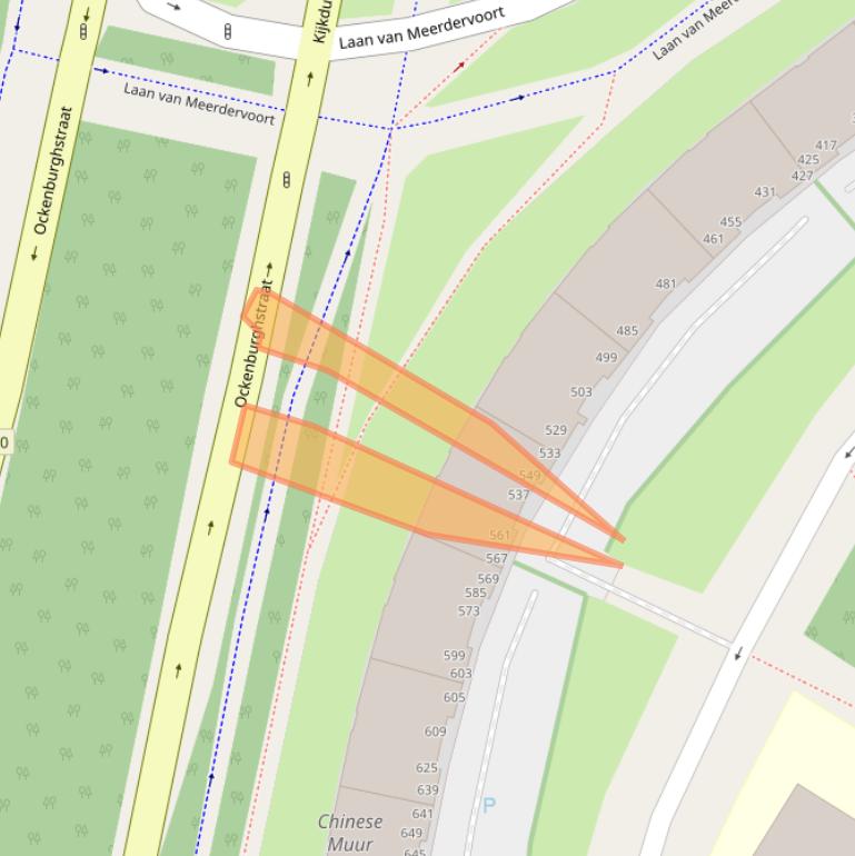 Kaart van postcodegebied 2551AT.