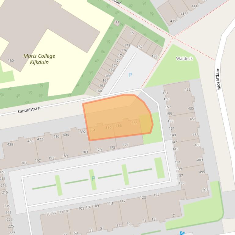 Kaart van postcodegebied 2551CB.