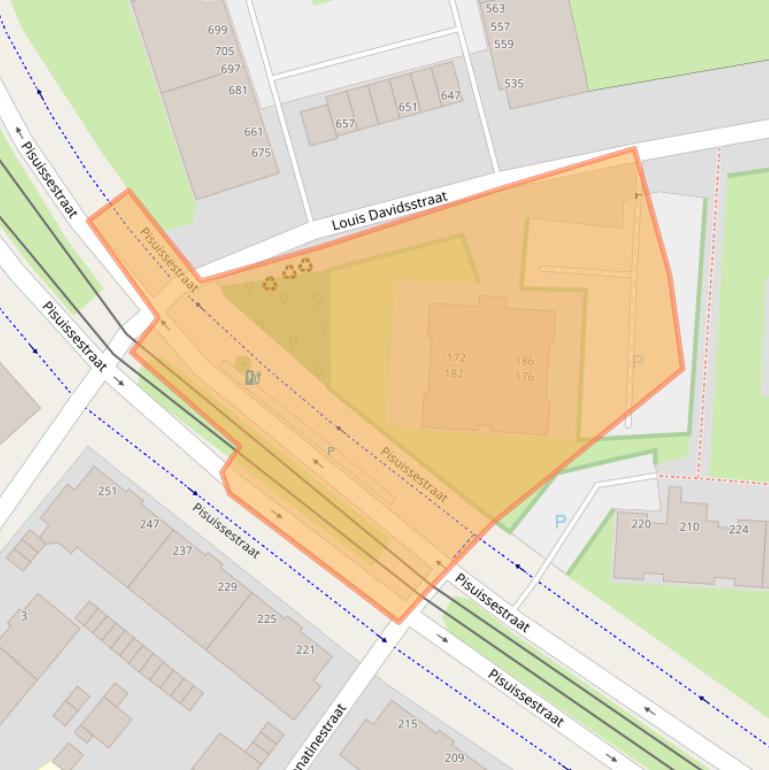 Kaart van postcodegebied 2551DZ.