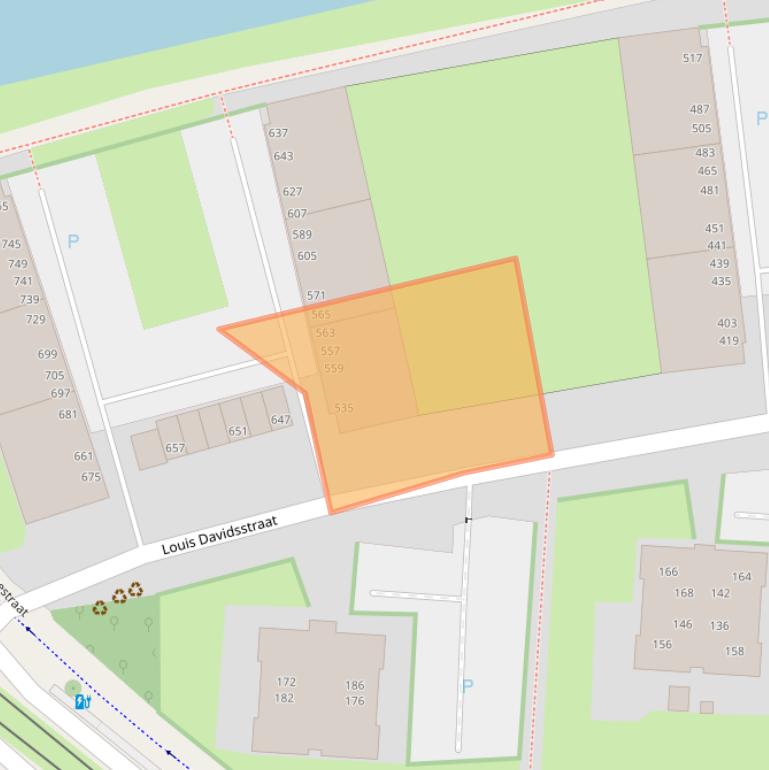 Kaart van postcodegebied 2551EP.