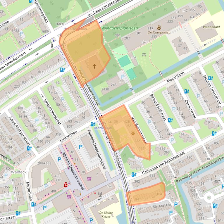 Kaart van postcodegebied 2551GA.