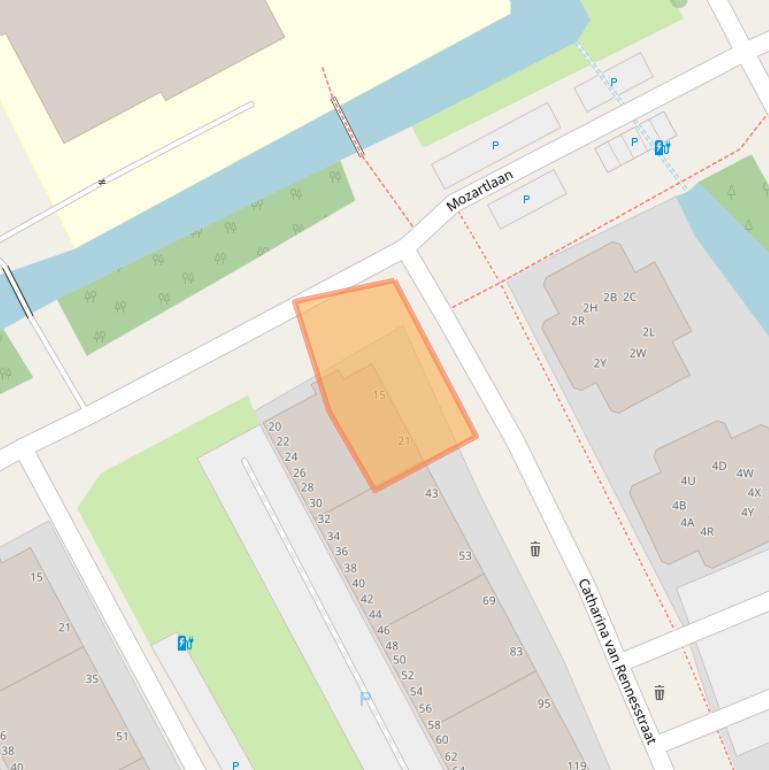 Kaart van postcodegebied 2551GG.