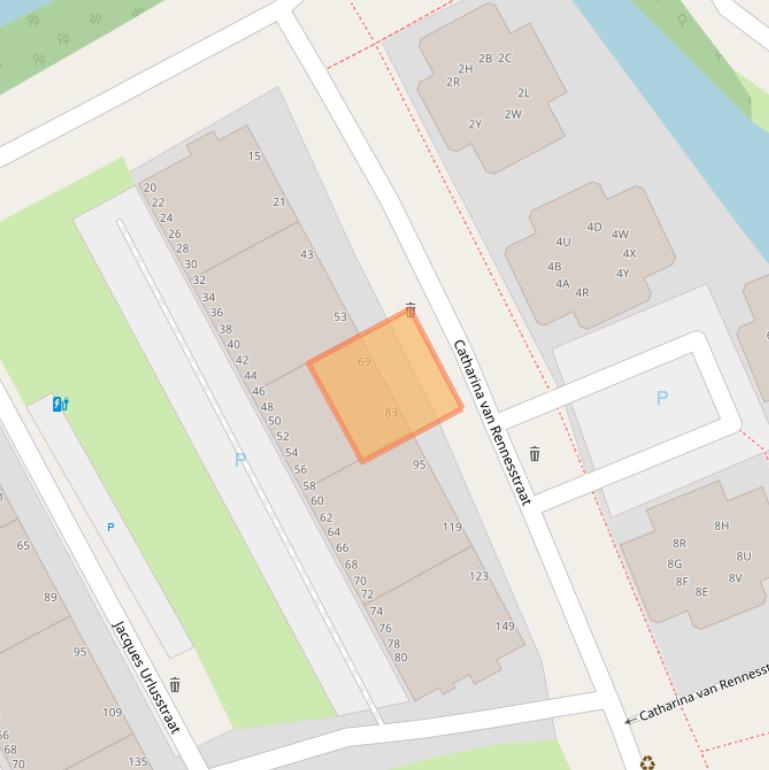 Kaart van postcodegebied 2551GJ.