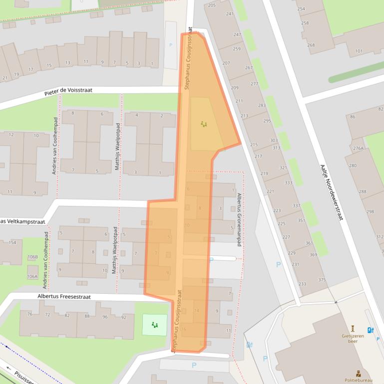 Kaart van postcodegebied 2551JB.