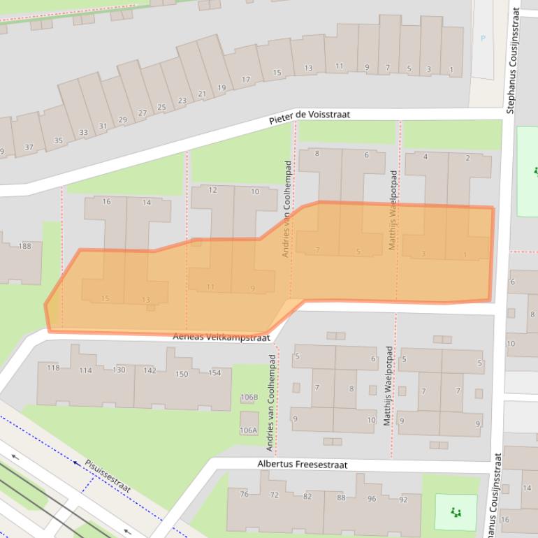 Kaart van postcodegebied 2551JG.