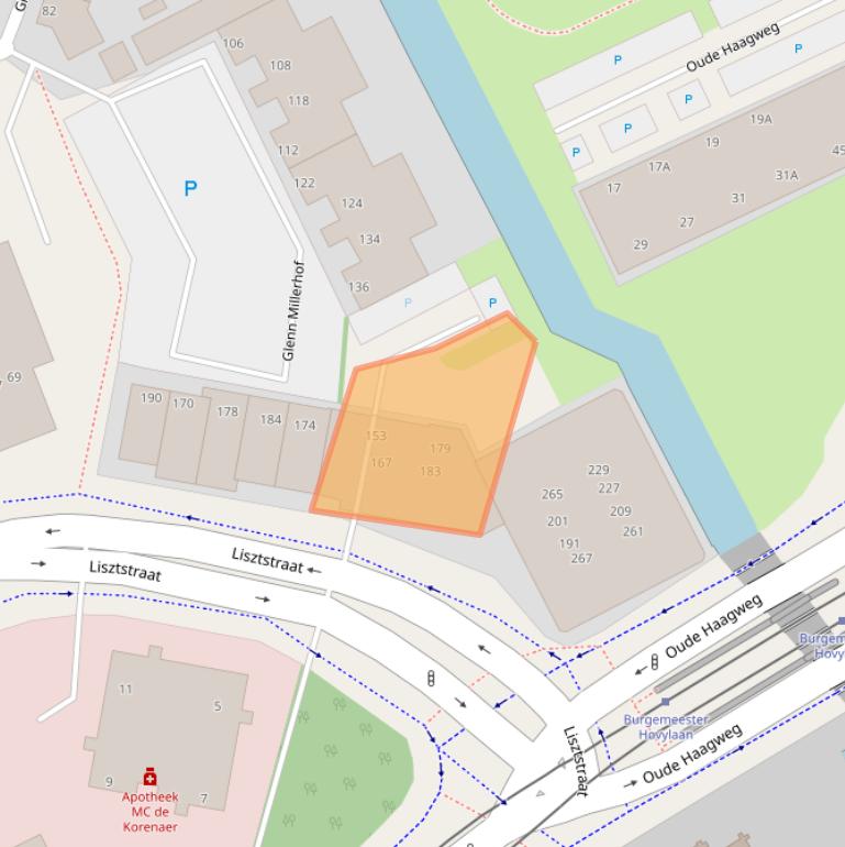 Kaart van postcodegebied 2551JM.