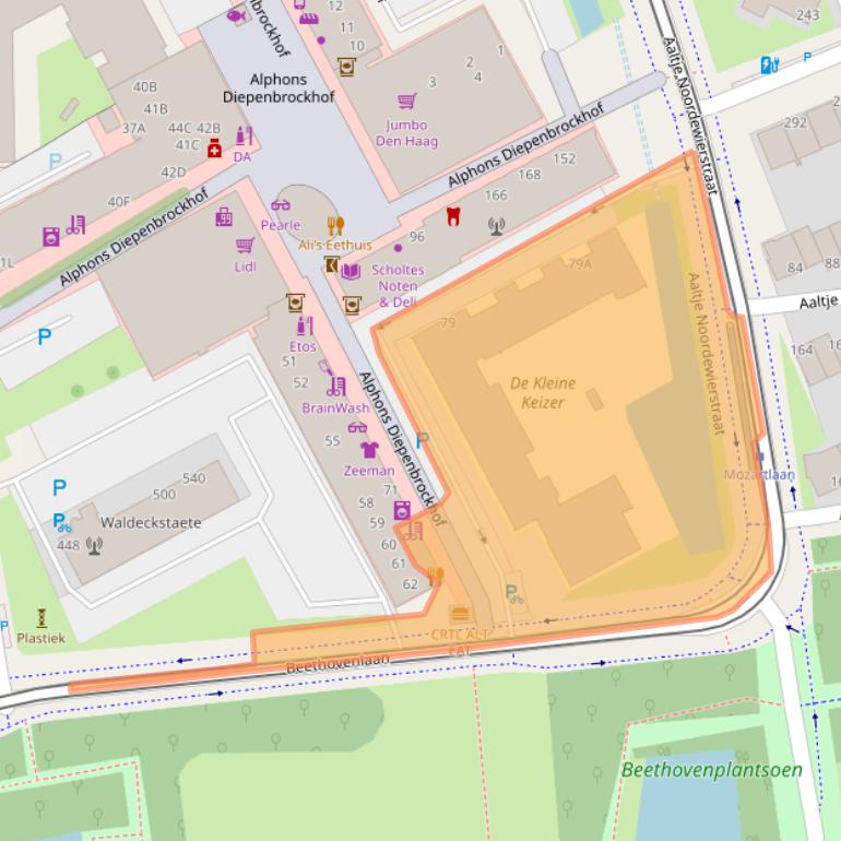 Kaart van postcodegebied 2551KK.