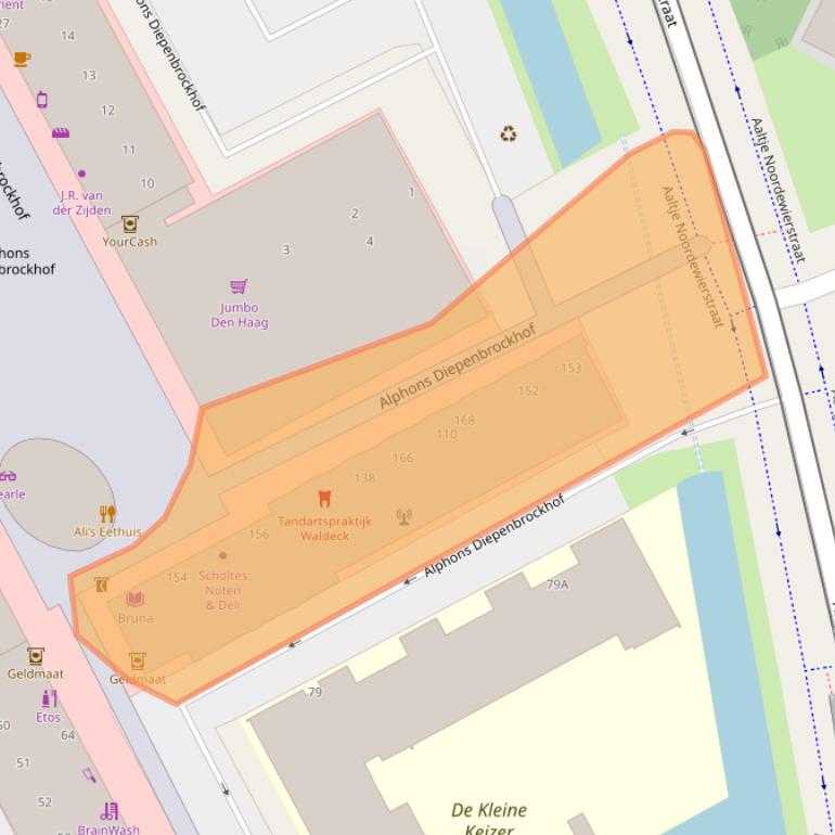 Kaart van postcodegebied 2551LD.