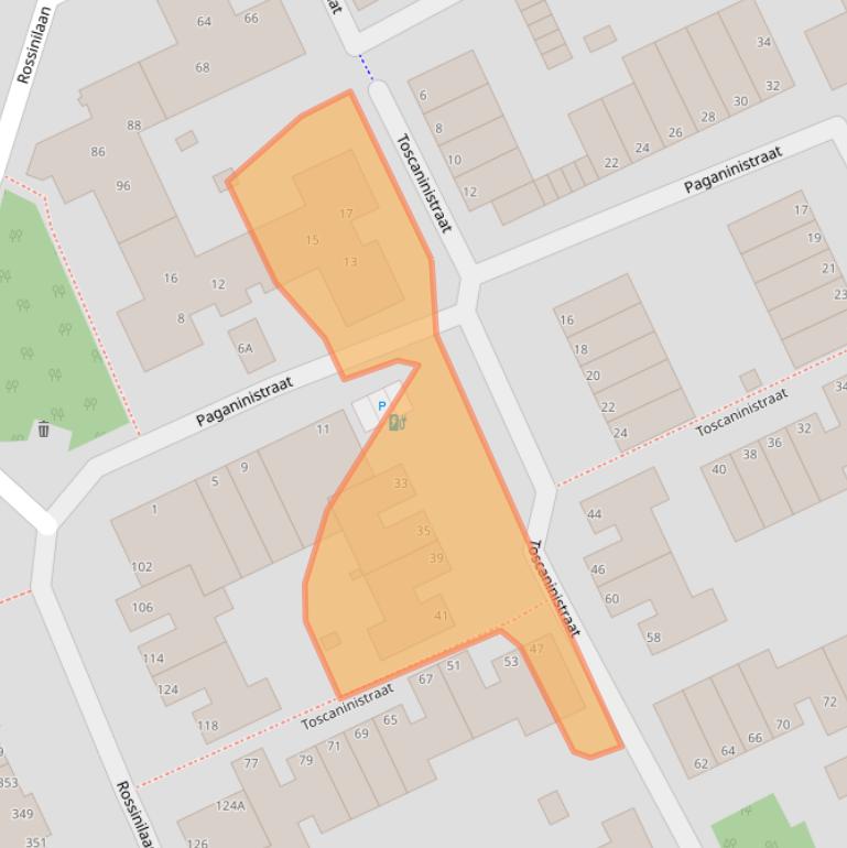 Kaart van postcodegebied 2551LT.