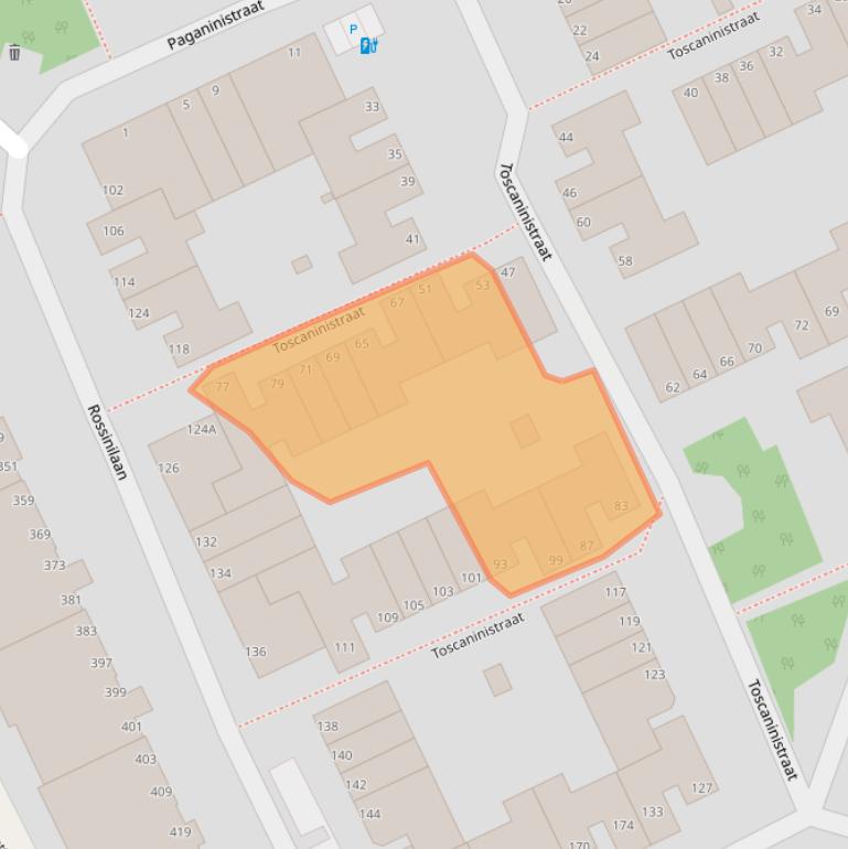 Kaart van postcodegebied 2551LV.