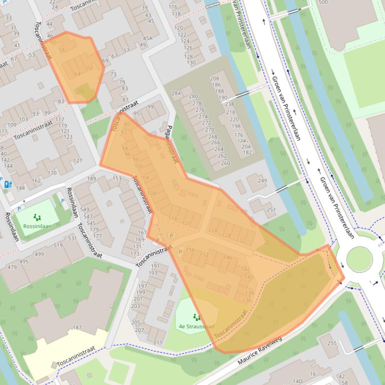 Kaart van postcodegebied 2551LZ.