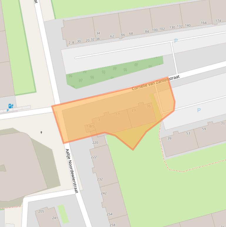 Kaart van postcodegebied 2551PA.