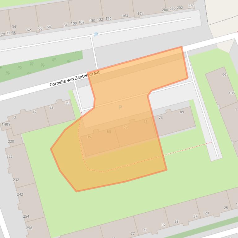 Kaart van postcodegebied 2551PB.