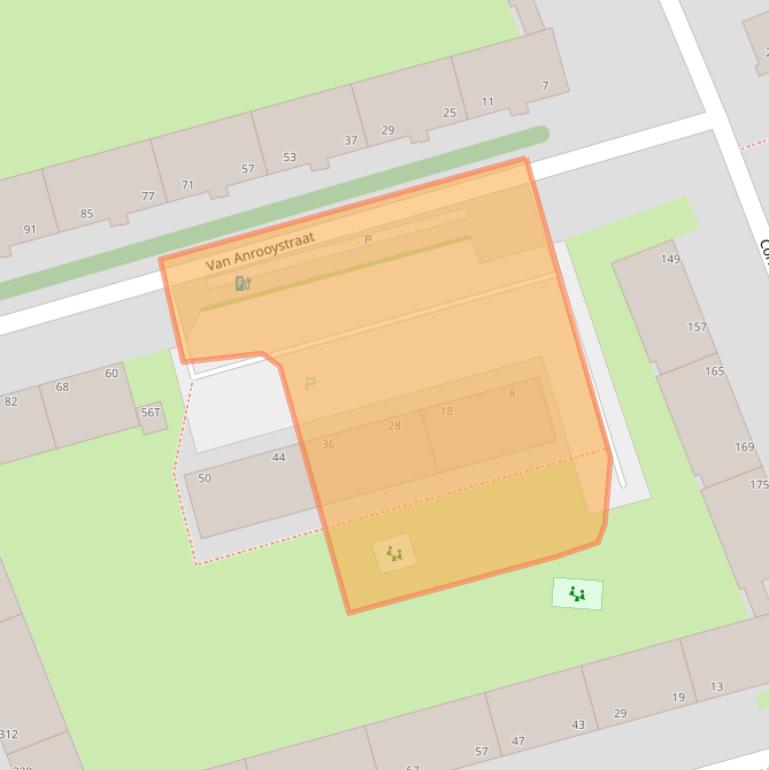 Kaart van postcodegebied 2551RB.