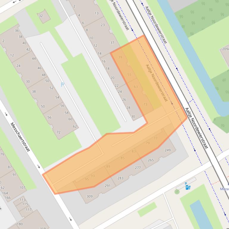 Kaart van postcodegebied 2551SC.