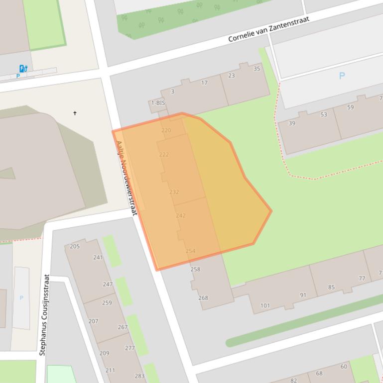 Kaart van postcodegebied 2551SK.