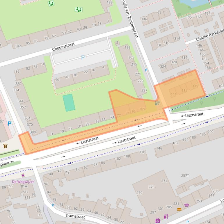 Kaart van postcodegebied 2551TC.
