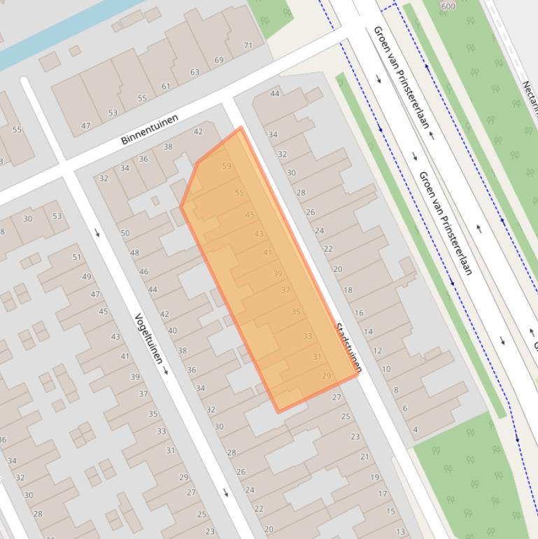 Kaart van postcodegebied 2551VG.