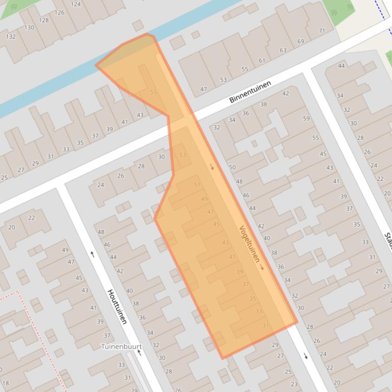 Kaart van postcodegebied 2551VK.