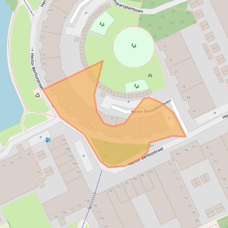 Kaart van postcodegebied 2551XN.