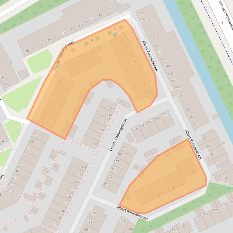 Kaart van postcodegebied 2551ZN.