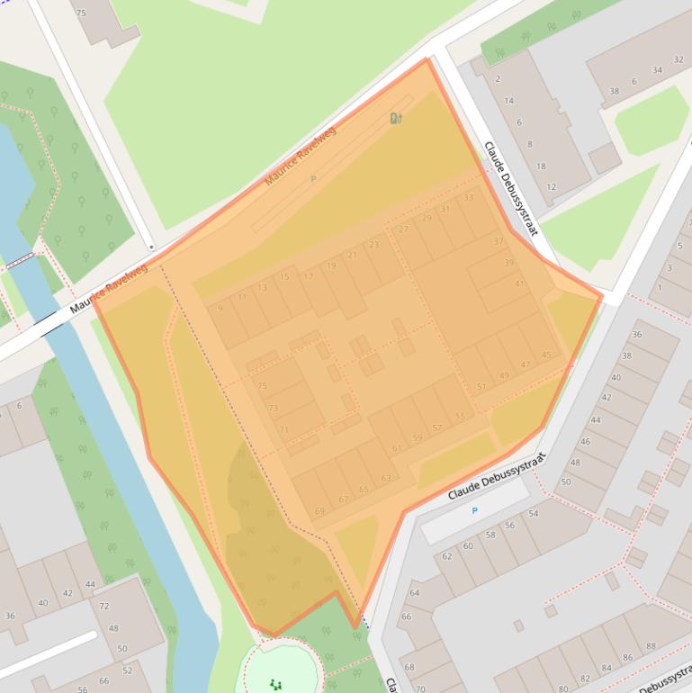 Kaart van postcodegebied 2551ZV.