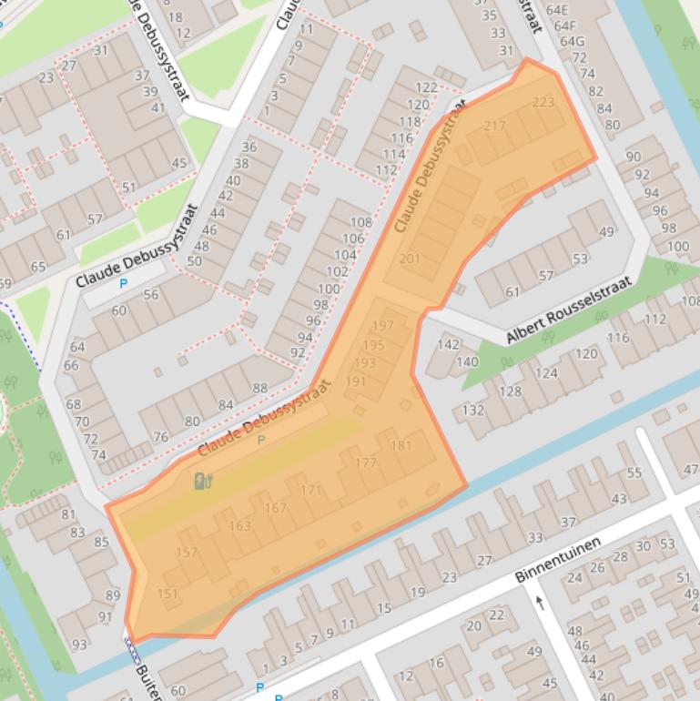 Kaart van postcodegebied 2551ZW.