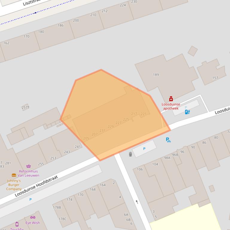 Kaart van postcodegebied 2552AC.