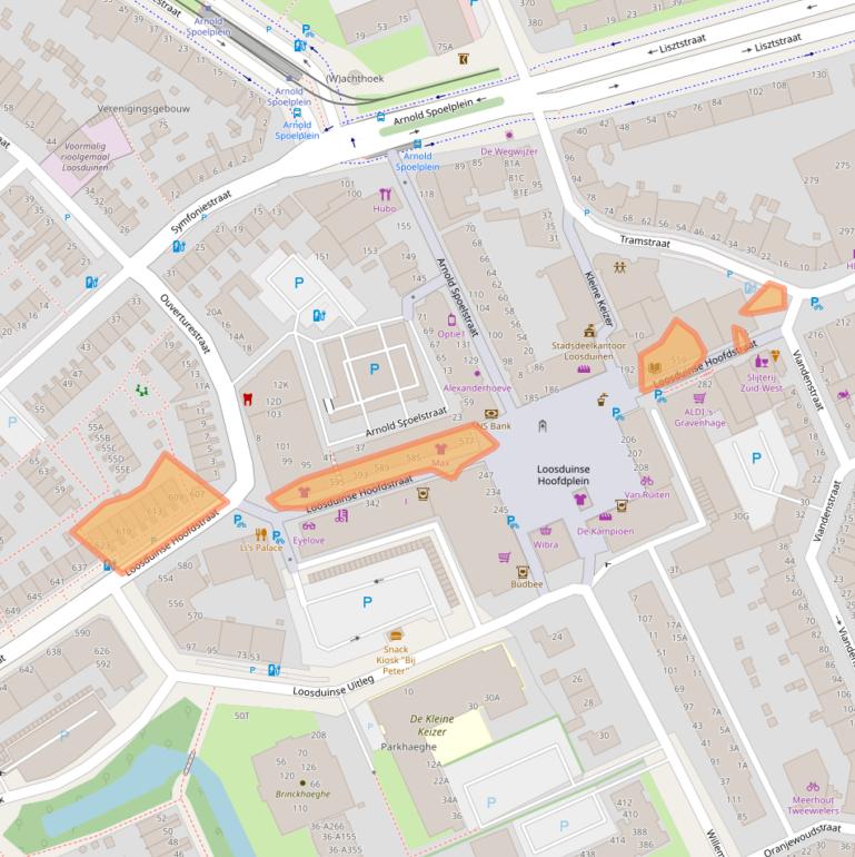 Kaart van postcodegebied 2552AE.