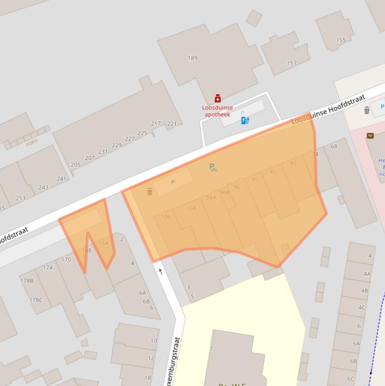 Kaart van postcodegebied 2552AK.