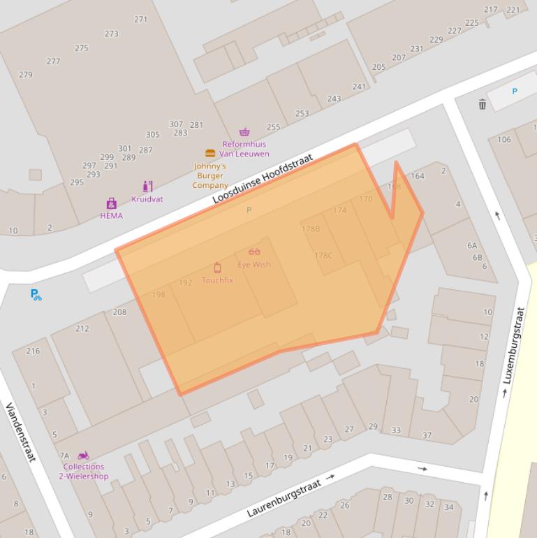 Kaart van postcodegebied 2552AL.