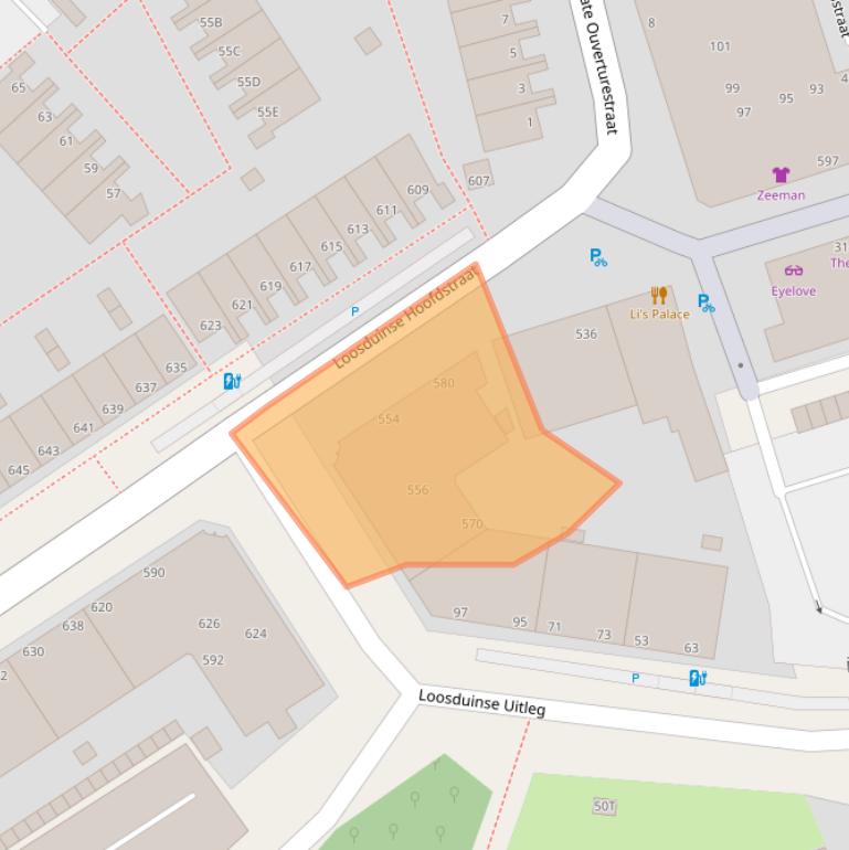 Kaart van postcodegebied 2552AR.