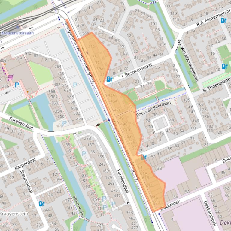 Kaart van postcodegebied 2552BD.