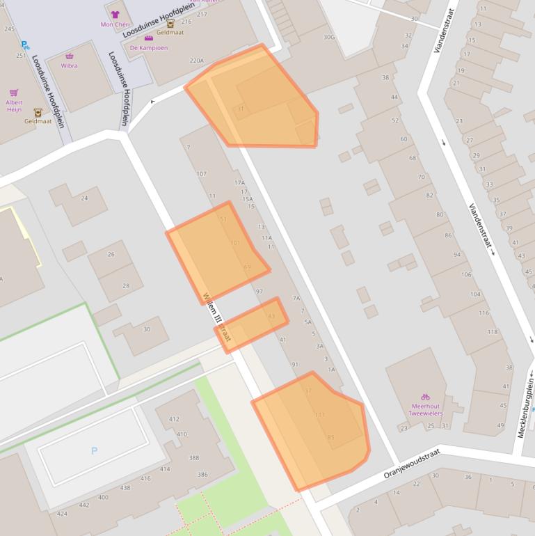 Kaart van postcodegebied 2552BL.