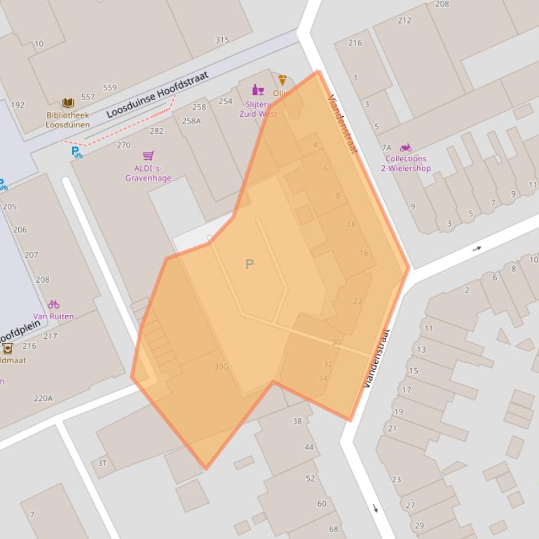 Kaart van postcodegebied 2552CC.