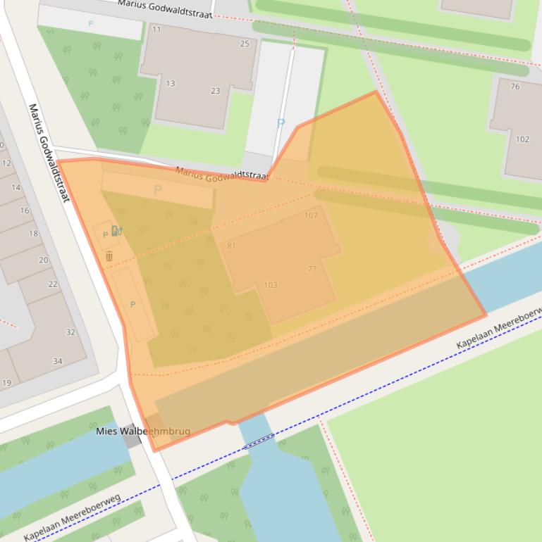 Kaart van postcodegebied 2552CN.