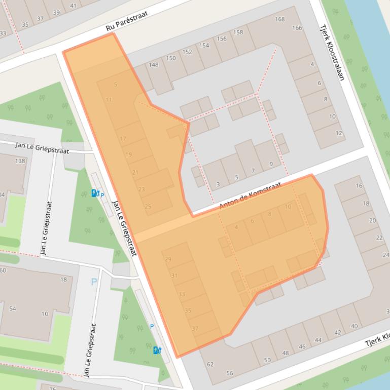 Kaart van postcodegebied 2552CT.