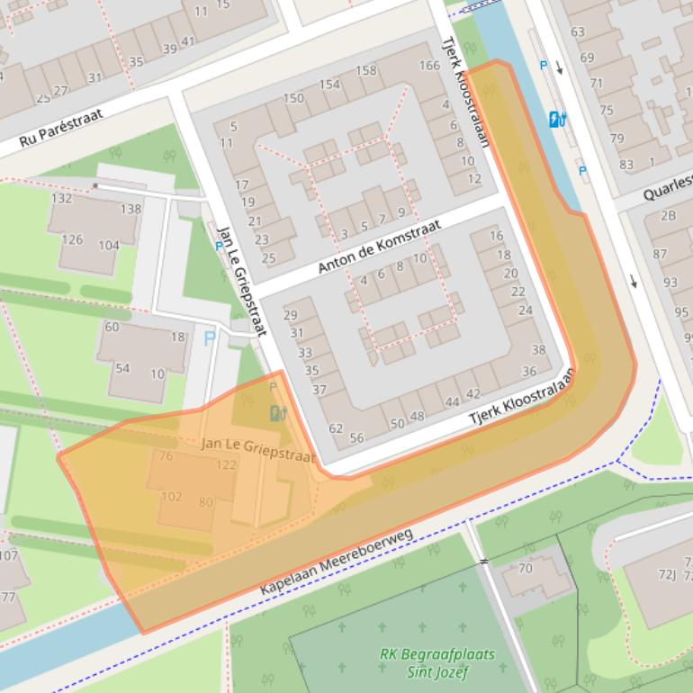 Kaart van postcodegebied 2552CW.